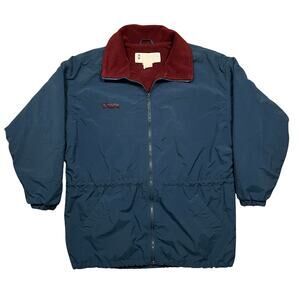 Columbia Teal Burgundy Fleece Lined Vintage Winter Jacket Mens Size Large